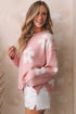 Jaycee Pearl Beaded Floral Drop Shoulder Sweater